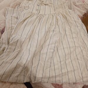Aerie Cream and Black Striped Skirt